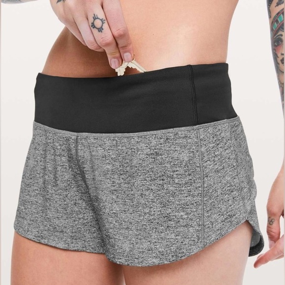 Lululemon Speed Up Short 2.5” Heather Lux Multi Black/Black –Sz4 Rare Low Rise - Picture 3 of 7